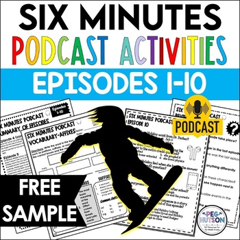 Preview of Six Minutes Podcast Activities Sample Episodes 1-10