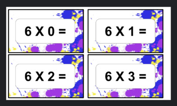 Preview of Six Multiplication Facts Flash Cards