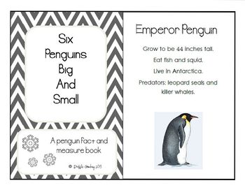 Preview of Six Penguins Big and Small - A Fact and Measure Book about Penguins