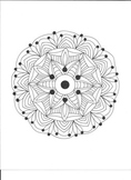 Six Point Geometrical Mandala Coloring Page.