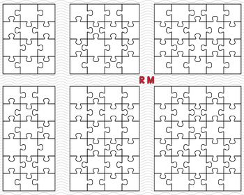 Preview of Six Puzzles digital clipart, EPS, SVG, JPG, PNG, DXF for Cricut