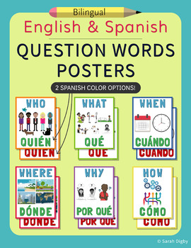 Preview of Question Words Posters – Bilingual English/Spanish