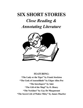 Preview of Six Short Stories Close Reading & Annotation Printable Student Booklet