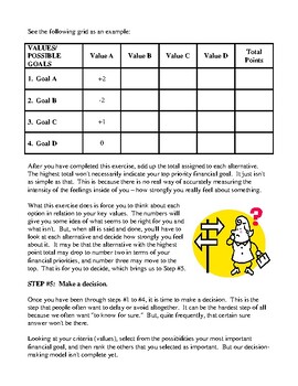 decision six step making model handouts activity preview