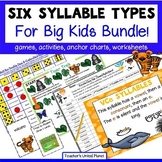 Six Syllable Types Multisyllabic SOR Games,Worksheets, Act
