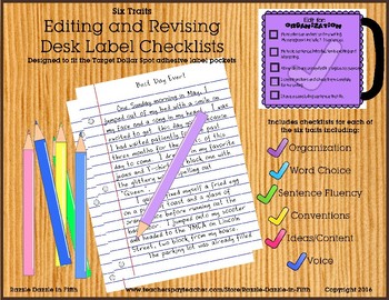 Preview of Six Traits Editing and Revising Desk Label Checklists