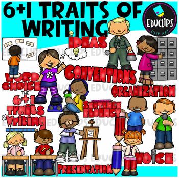 Preview of 6 + 1 Traits Of Writing Clip Art Set {Educlips Clipart}