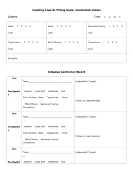 Preview of Six Traits Writing Conferring Form