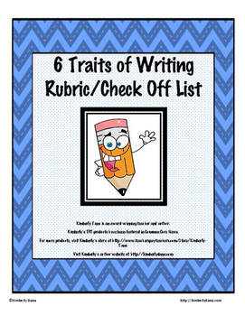 Preview of Six Traits of Writing Assessment Rubric and Check Off List