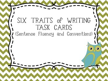 Preview of Six Traits of Writing TASK CARDS (Sentence Fluency & Conventions) CCSS Writing  