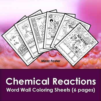 Preview of Six Types of Chemical Reactions Word Wall Coloring Sheets (6 pgs.)