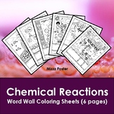 Six Types of Chemical Reactions Word Wall Coloring Sheets 
