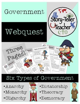 Preview of Six Types of Government Webquest (Monarchy, Democracy, Dictatorship, etc)
