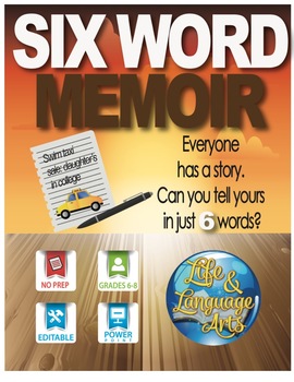 Preview of Editable: Six Word Memoir: A Writing Activity (Digital)