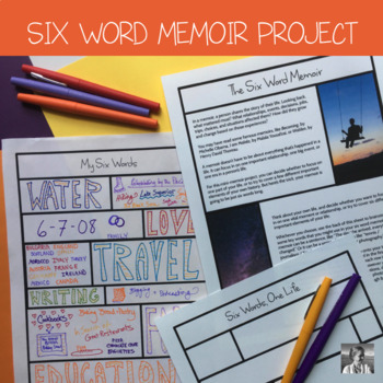 Preview of Six Word Memoir  l memoir writing l memoirs l memoir graphic organizer