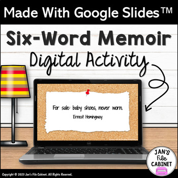 Preview of Six-Word Memoir Writing Activity | Grades 6-8 | Back to School | Google Slides