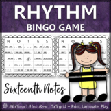 Sixteenth Note Rhythm Bingo Game for Music