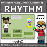 Sixteenth Notes Interactive Rhythm Game + Assessment {Gumball}