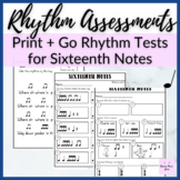 Sixteenth Notes Rhythm Assessments for music tests or exit