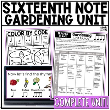 Preview of Sixteenth Notes Unit Elementary Music Lesson Activity Composition Worksheets