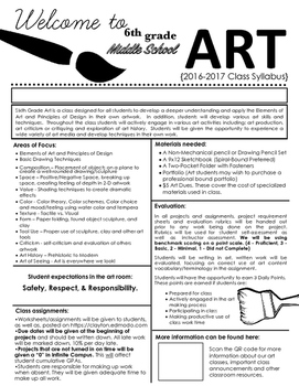 Preview of Middle School Art Syllabus
