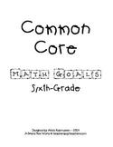 Sixth Grade Common Core Math Goals Set