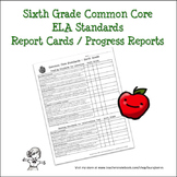 Sixth Grade ELA Common Core Progress Report / Chart
