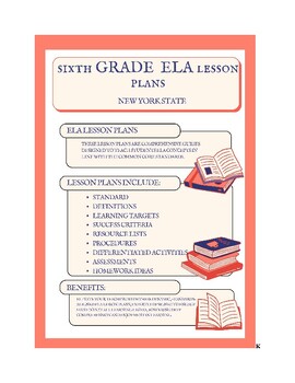 Preview of Sixth Grade ELA Lesson Plans - New York Common Core