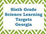 Sixth Grade Earth Science Learning Targets (Georgia)
