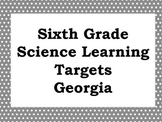 Sixth Grade Earth Science Learning Targets (Georgia) -- IN