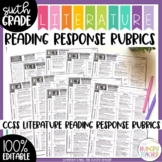 Sixth Grade Editable Literature Reading Response Rubrics f