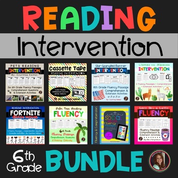 Preview of Reading Fluency & Comprehension 6th Grade Bundle