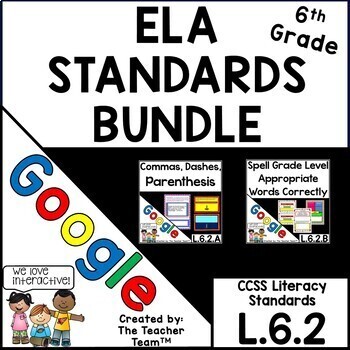 Preview of Sixth Grade Grammar Bundle, Grammar L.6.2 | Google Slides