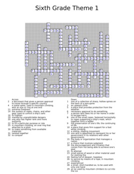 houghton mifflin reading 6th grade crossword puzzles full year tpt