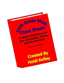 Preview of Sixth Grade Math Cheat Sheets: Key Concepts, Skills and Vocabulary