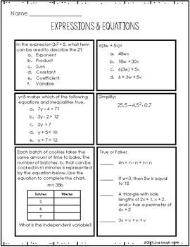 sixth grade math review 5 free worksheets by live laugh math tpt