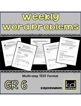 Preview of Sixth Grade Math:  Weekly Word Problems for ILEARN by Kay Davidson