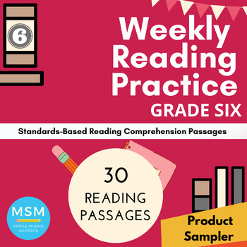 Preview of Sixth Grade Reading Comprehension Practice Grade 6 (Product Sampler)