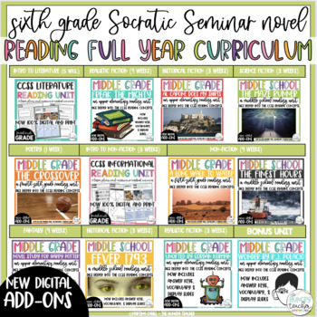 Preview of Sixth Grade Reading Curriculum Novel Study Reading Units All Genres
