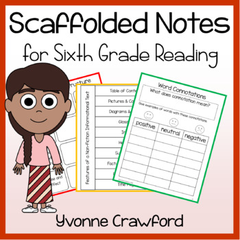 Preview of Sixth Grade Reading Scaffolded Notes Guided Notes | Guided Reading Practice