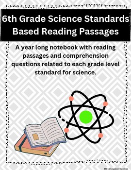 Preview of Sixth Grade Science Standards Based Reading Comprehension Passage Freebie | 6th