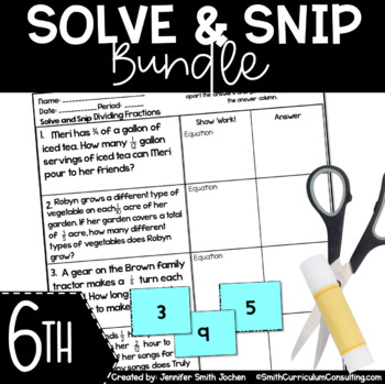 Preview of 6th Grade Solve and Snip® Bundle - Interactive Math Word Problems