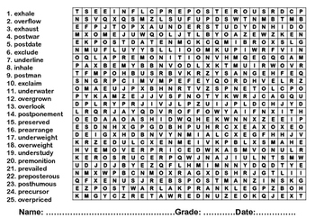 39 sixth grade year long spelling words word search vocabulary activity