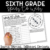 Sixth Grade Spin to Win | Centers for Math Workshop or Practice