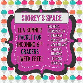 Preview of Sixth Grade Summer Packet (ELA) - FREE WEEK!