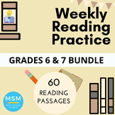 Preview of Sixth & Seventh Grade Reading Comprehension Practice Bundle - 60 Passages