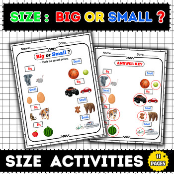 Preview of Size Matters: Big or Small? Activity Pack-Size  activities