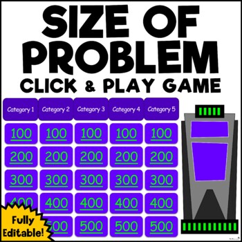 Preview of Size Of Problem Click & Play Game / Size Of Reaction / Social Skills / Editable