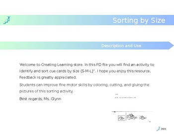 Preview of Sort by Size Activity