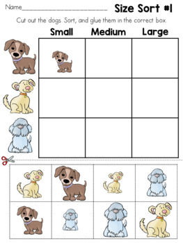 Preview of Size Sorting Worksheets - Small, Medium, & Large